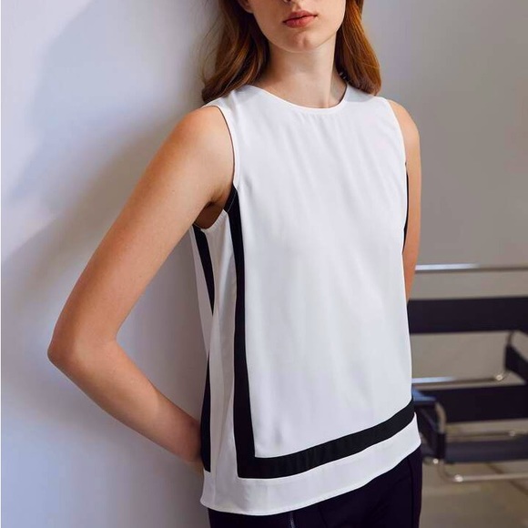 MOTF Tops - MOTF Premium Two-Tone Geometric Straight Fit Top XS NWOT